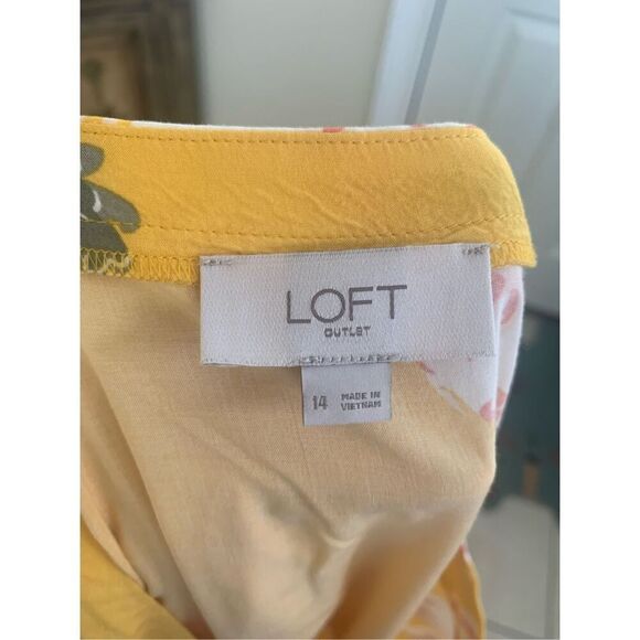 LOFT Yellow Floral Dress - Picture 4 of 10